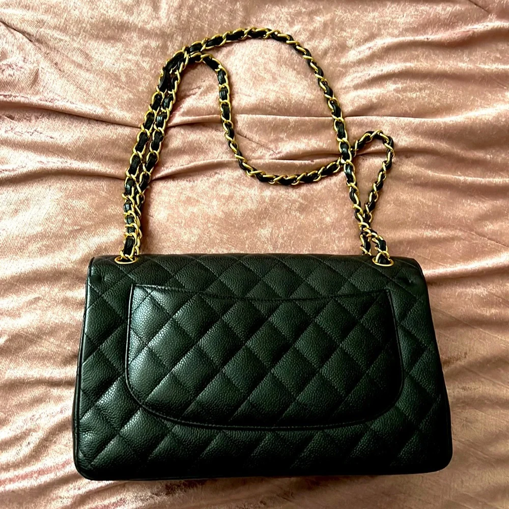 Channel black classic caviar double flap jumbo - Picture 2 of 7